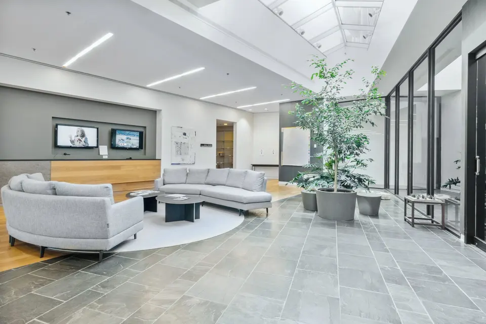Bright corporate lobby